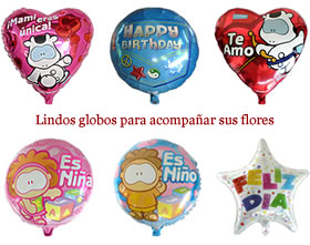 Lindos Globos para acompa&ntilde;ar su env&iacute;o de flores